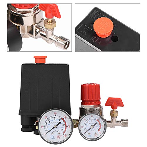 Air Compressor Pressure Switch - VIFER Small G1/8 Air Compressor Valve Regulator with Gauges
