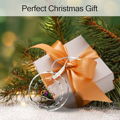 Christian Gifts for Women You are Religious Christmas Ornament 2026, Christian Ornament for Women, Inspirational Christmas Ornaments Glass Keepsake with Ribbon and Box