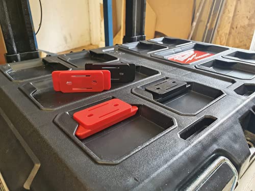 StealthMounts black mounting feet for Milwaukee Packout tool boxes, 16-pack adapter set
