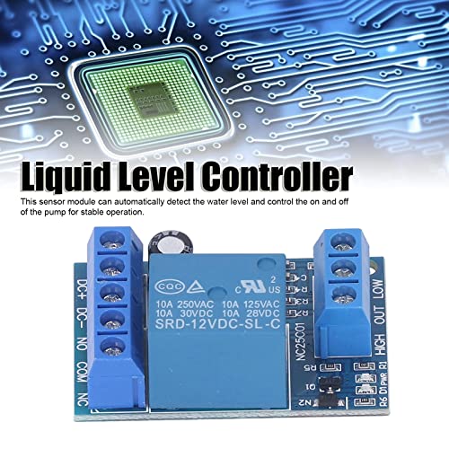 Automatic Water Level Controller Module with Liquid Level Sensor, DC 12 V, Relay Board for Pump Control, 44 x 29 x 19 mm, 10 A Load