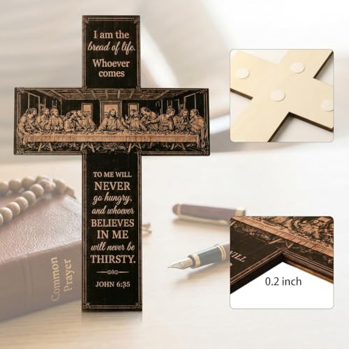 She Love Wooden Cross Wall Decor, 12 Inch Lightweight Christian Wall Art