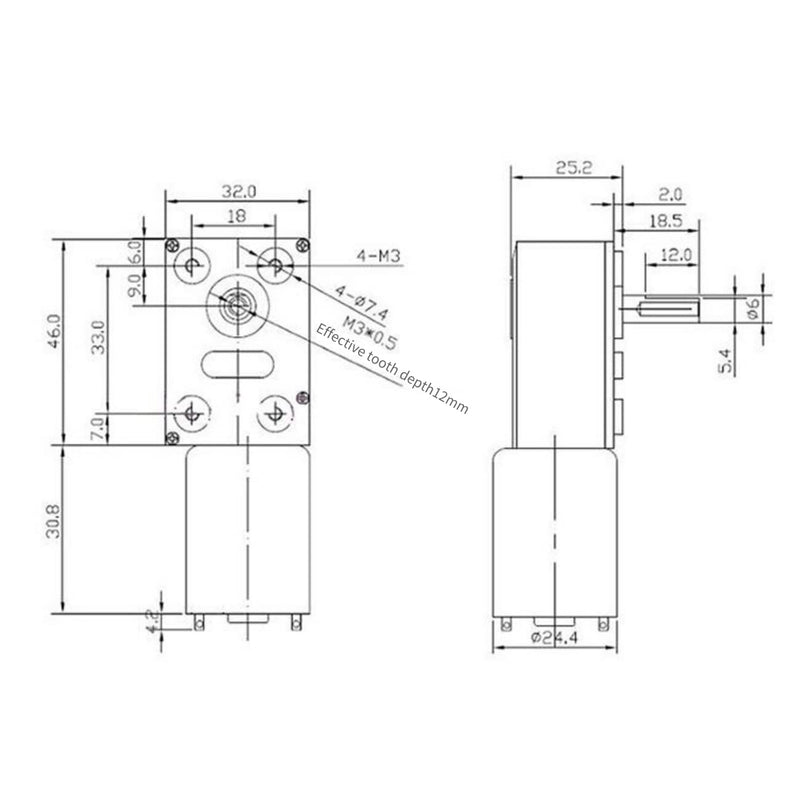 [Australia - AusPower] - CHACNS 370WG DC Worm Gear Electric Motor 24V DC 2RPM High Torque Reducer for Automation Equipment 