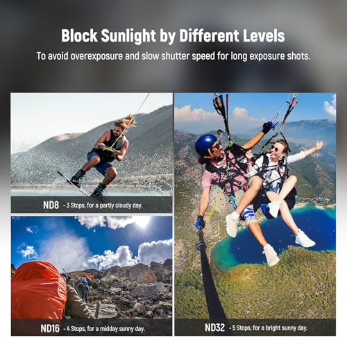 NEEWER ND & CPL Filter Set Compatible with GoPro Hero 13 12 11 10 9, 4 Pack Metal Frame 4 Packs ND+CPL