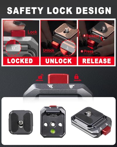 IFOOTAGE Quick Release Base Q38 Base,with Two Standard 3/8 Screw Holes,A 1/4" Convert Screw,Can Stall on Monopod,Camera Tripod,Slider