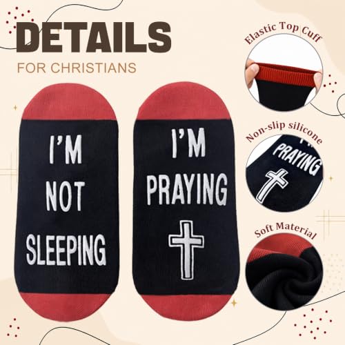 Prayer Socks for Men,Funny Gifts for Christian on Christmas Red