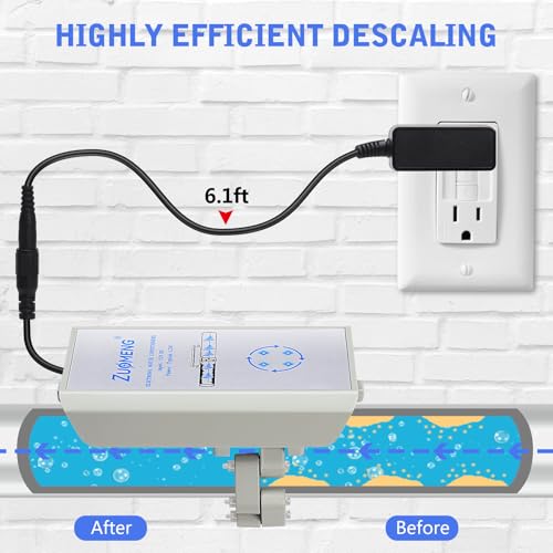 Zuomeng electronic water descaler for whole-house 1-inch pipes, chemical-free water softener alternative