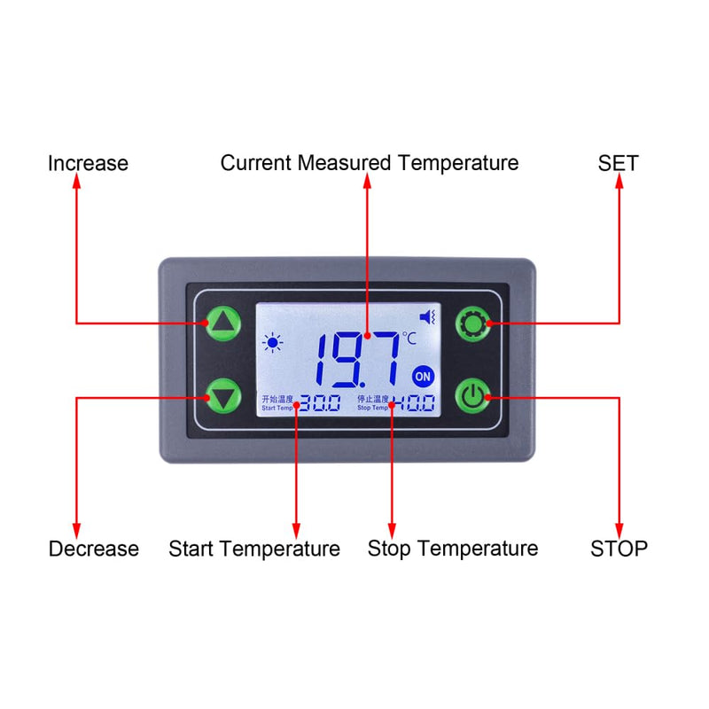 [Australia - AusPower] - XY-SA30 30A Electronic Thermostat Controller, AC 110V-220V NTC Digital Temperature Control Module, -40~166℉ Automatic Timed Heating/Cooling Temp Control Board 
