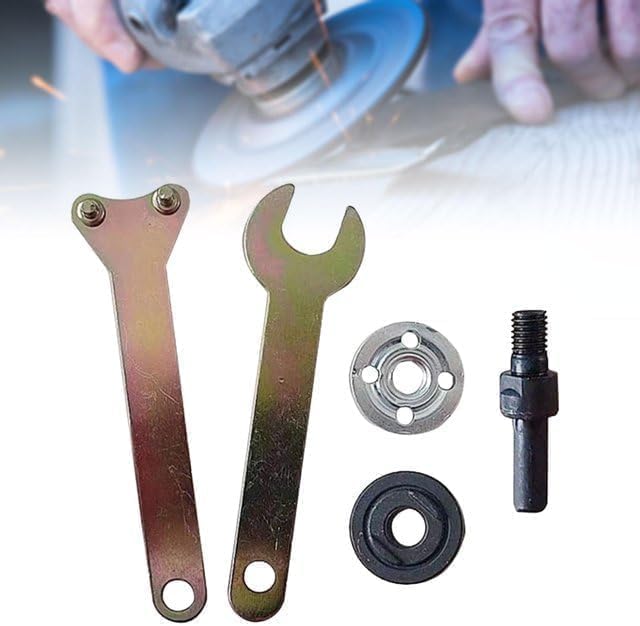 5 in 1 Electric Drill Conversion Angle Grinder Adapter Connecting Rod Set with Wrench Variable Shank Coupling Converter Tool 10mm Mandrel Adapter Kit for Most