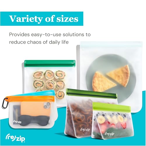 (re) zip Reusable Back to School Lunch Bags, Leakproof, 12-Piece Kit
