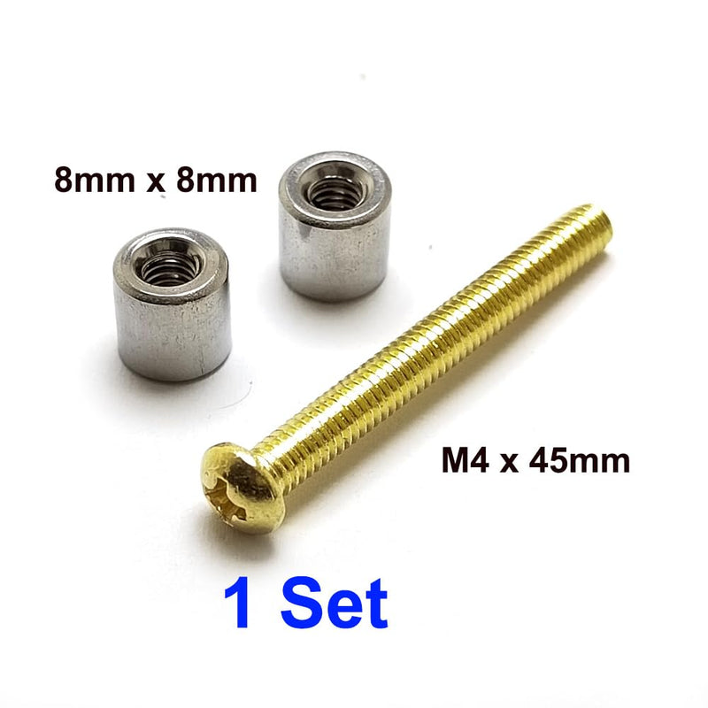 [Australia - AusPower] - 12 Sets/lot 45mm Brass Screw 5/16" (8mm) Nut Rod Loveless Bolts Knife Making Handle Screws for Knife Maker Tactical Survival Knife Shaft Fasteners (FBA) 