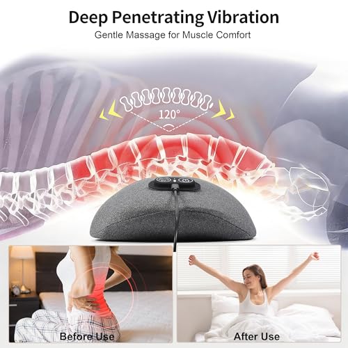 Lower Back Massager, Heat Vibration Lumbar Support Pillow