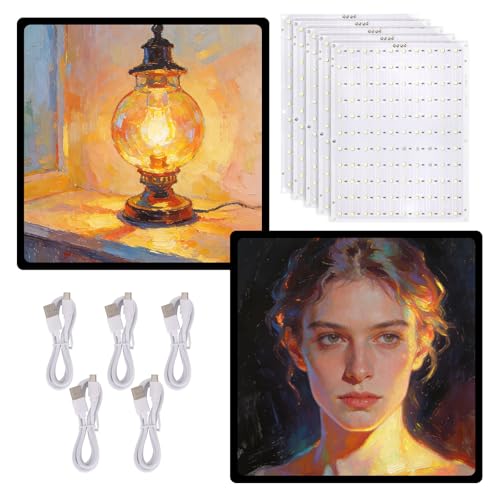5pcs CMYK LED Backlight Board for Bambu Lab, 15.5x12cm/6.1x4.72 Inch Led Backlight Board with Power Cord Replacement PCB Accessories Compatible with Bambu Lab 3D Printer