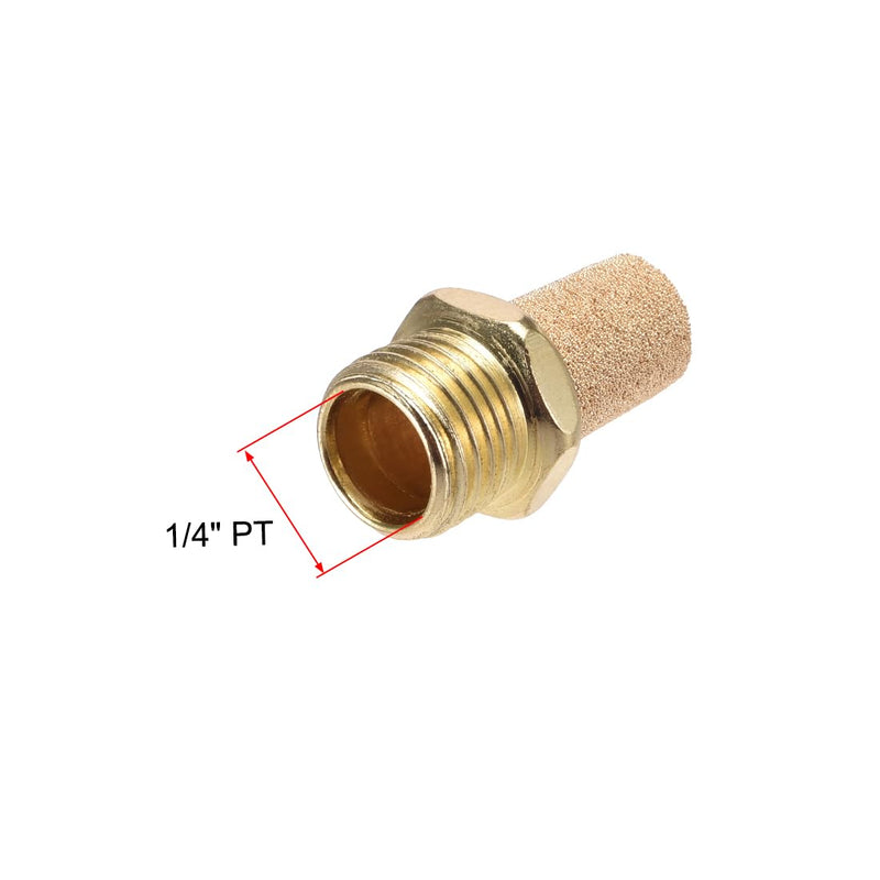 [Australia - AusPower] - sourcing map Brass Exhaust Silencer with Brass Body 1/4 Inch PT Male Thread Bronze Pack of 5 