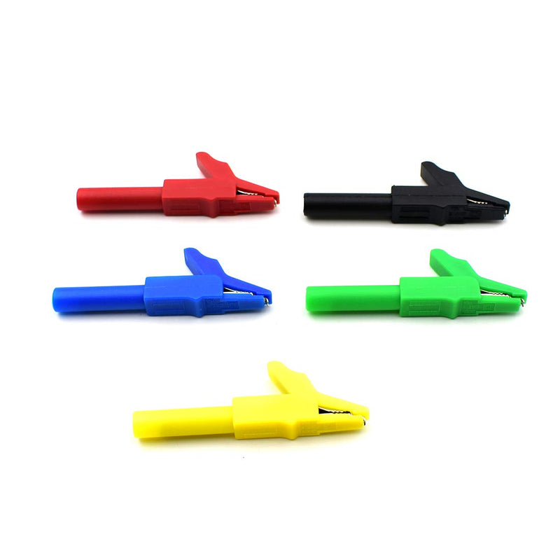 [Australia - AusPower] - 10Pcs 300V 15A Safety Insulated Multimeter Test Alligator Clips Electrical Tools with 4mm Banana Jack Socket Adapter 