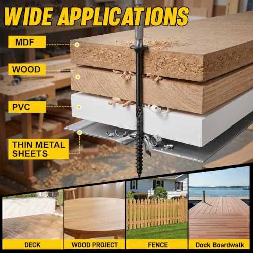 Micnce #14 x 4-1/2-inch heavy-duty outdoor deck lag screws, 100-count box