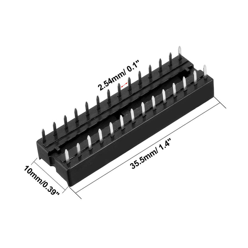 [Australia - AusPower] - uxcell 20pcs DIP IC Chip Socket Adaptor Solder Type 2.54mm Pitch Dual Row 28 Flat Pin 7.62mm Row Pitch 