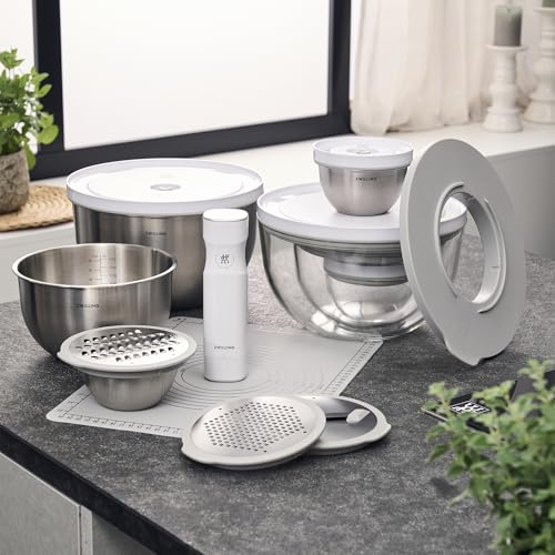 ZWILLING Fresh & Save BOWLS 5-pc Vacuum Bowl Accessory Set, Includes Lids and Pump Adapter, BPA-Free, Durable, Compatible with Glass and Stainless Steel Bowls