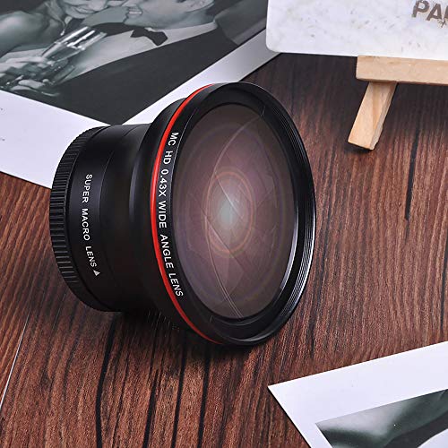58MM 0.43x Professional HD Wide Angle Lens w/Macro Portion for Canon EOS Rebel 77D T7i T6s T6i T6 T5i T5 T4i T3i SL2 60D 7D 70D 58MM