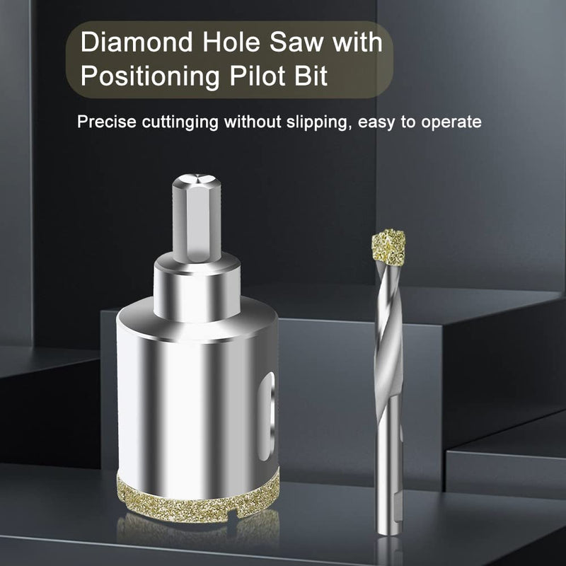 ASNOMY 4 Inch (100mm) Diamond Hole Saw with Pilot Drill Bit, 4" Diamond Tip Coated Hole Saw with Guiding Drill Bit for Glass Ceramic Marble Porcelain Tile Granite Quartz 100mm | 4''