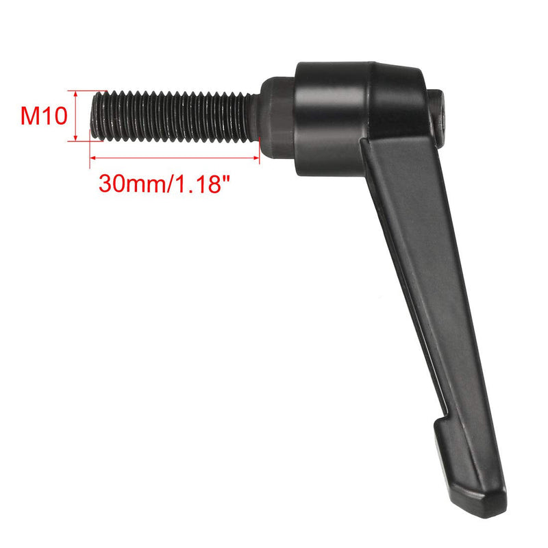 [Australia - AusPower] - uxcell M10 x 30mm Handle Adjustable Clamping Lever Thread Push Button Ratchet Male Threaded Stud Knobs Locking Rotating Screw Handles Quick Release Bolt Black 2pcs M10x30mm 