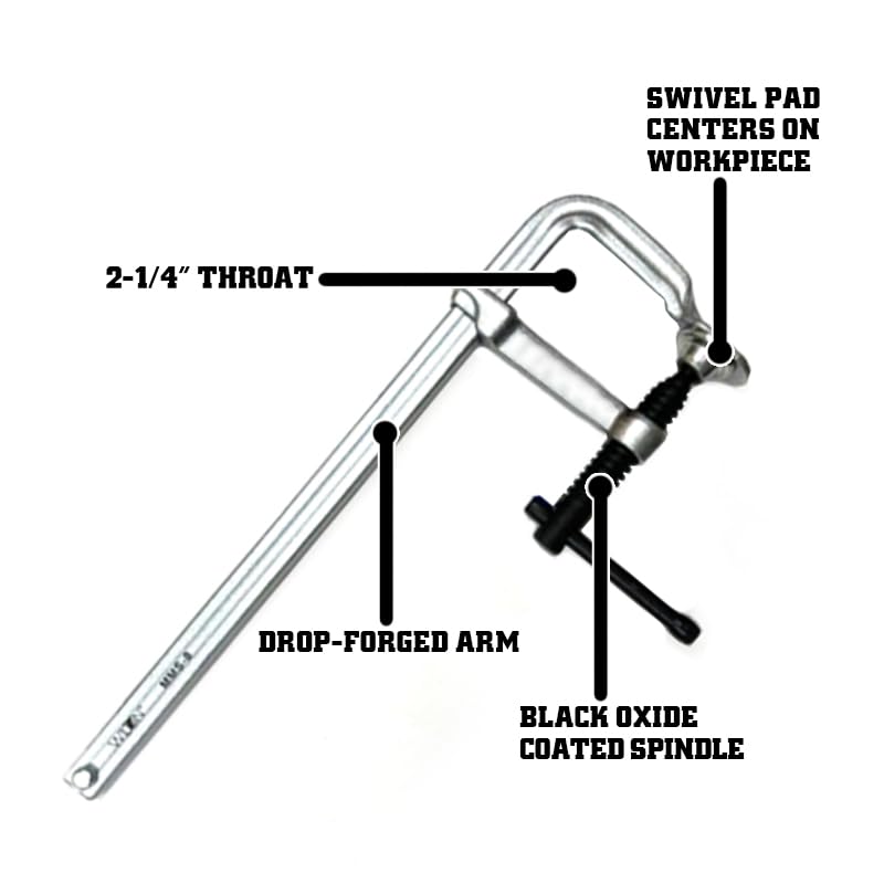 Wilton Mini F-Clamp, 8" Opening Capacity, 2-1/4" Throat (Model MMS-8)