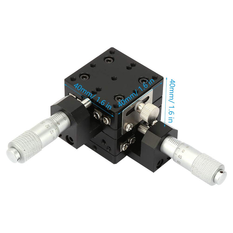 [Australia - AusPower] - 40x40mm Aluminum Alloy Manual XY Linear Stage,Micrometer Manual Slide Table,Used for Capacitive ,for Precision Inspection,Mechanical Positioning,Optical Waveguide Alignment 