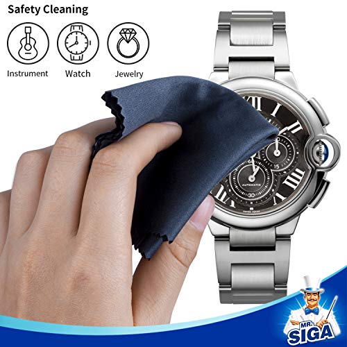 MR.SIGA Microfiber Glasses Cleaning Cloth, Spectacle Cleaner Cloth, 12 Pack Navy/Gray 12 Pack-6 X 7 inch
