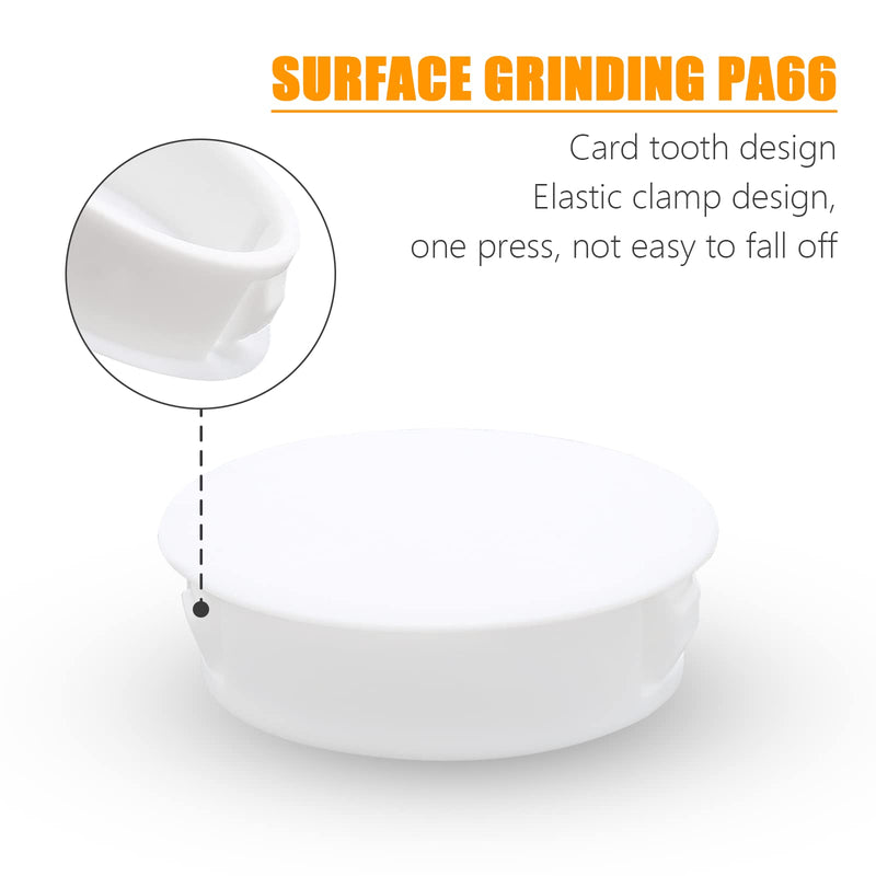 [Australia - AusPower] - 15PCS 32mm(1 1/4) White Hole Plugs Plastic Flush Type Hole Plugs Snap in Locking Hole Tube, Furniture Fencing Post Pipe Insert End Caps (White) 32mm (1 1/4") 