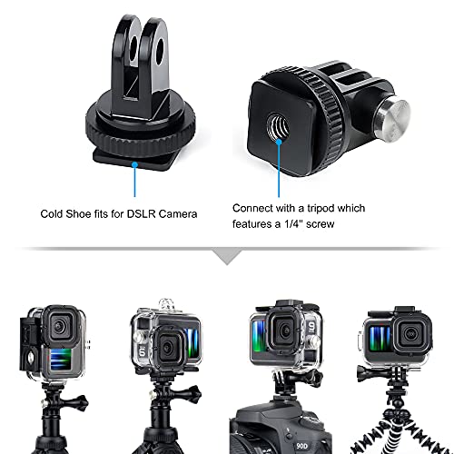 GEPULY Waterproof Housing Case with 2-Pack Backdoors Waterproof+Skeleton Cover for GoPro Hero 9 10 11 12 13 Black