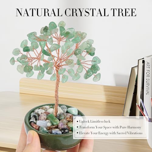 Green Aventurine Tree of Life, Healing Crystal Spiritual Home Decor Green Aventurine Tree-1