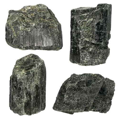 Sportmusies Natural Green Tourmaline Crystal Cluster Specimen, 0.22-0.44 lb 1.38 - 3.74 Inch
