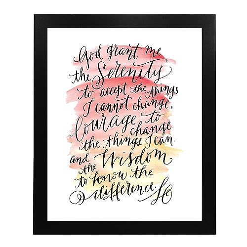 Serenity Prayer Script Modern Christian Wall Art, 8x10 Unframed