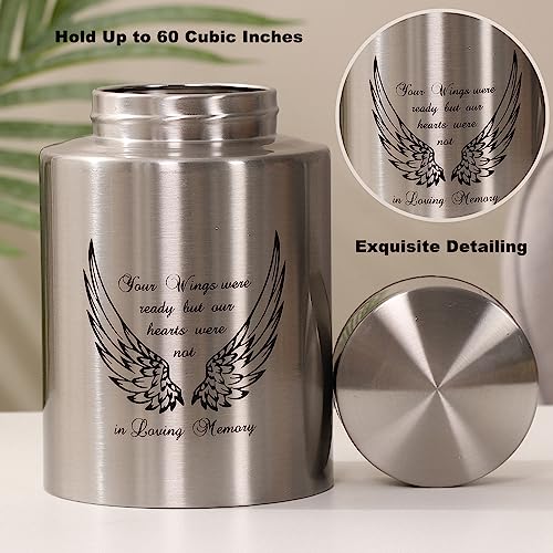 Angel Wings Medium Keepsake Urns for Human Ashes (Silver Wings) Silver Wings