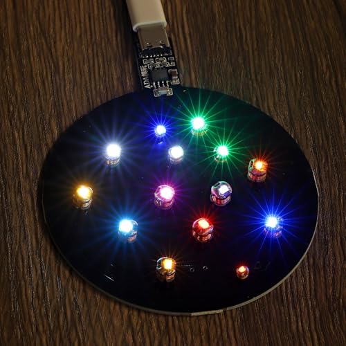 QUARKZMAN Pack of 10 Wireless Induction LED Lights Wireless Pink LED Lamps Inductive for Art Decoration Action Figures Handmade DIY 4.3 x 4.3 x 4.5 mm 4.3x4.3x4.5mm