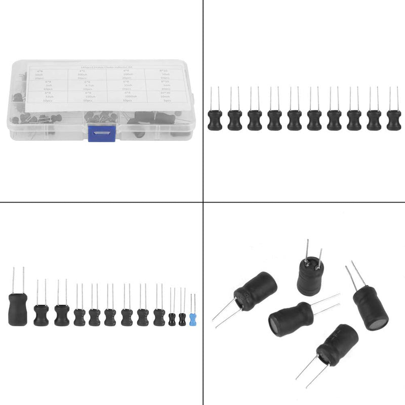 145pcs Electrolytic Capacitors Assortment 10uH-10mH 12 Values Throttle Inductors Assorted Kit