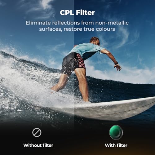 K&F CONCEPT ND Filter Kit for DJI Osmo Action 6, CPL ND8 ND16 ND32 For Osmo Action 6 Screw On Mount