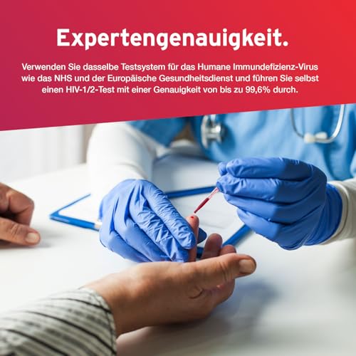 AYDMED HIV Quick Test Kit | HIV Self Test | Human Immunodeficiency Virus Test | Results in 10 Minutes | HIV Test Home Kit for Self Tests for Blood Test for HIV 1/2 | 99.6% Accuracy 1 Packung