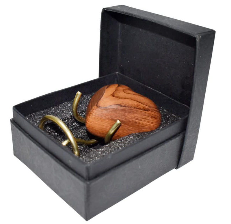 BOLD & DIVINE Wooden Textured Theme Keepsake Urn | Human Ashes Memorial Urn, Burial, Funeral Cremation Urns (Red Cherry Wood, Heart Shape) Red Cherry Wood