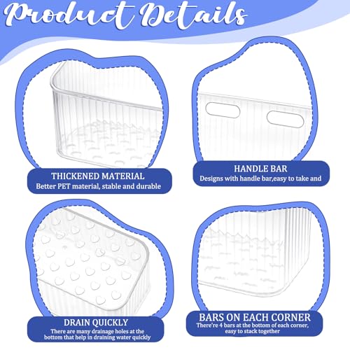 Set of 8 clear wall-mounted shower caddies by Zyghjort for bathroom storage, featuring transparent plastic baskets with mounting hooks.