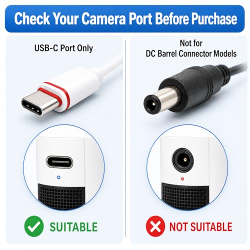 20FT Power Adapter for Ring Outdoor Cam Plus/Pro, Wired Mode, 2-Pack 26 FT