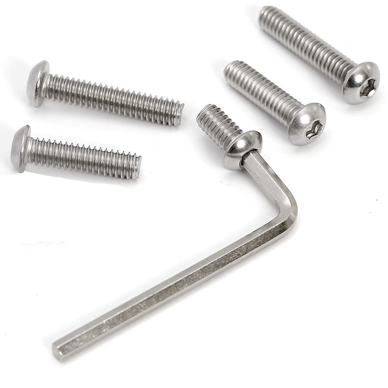 [Australia - AusPower] - 1/4-20 Threaded Inserts for Wood T Nuts 1/4-20 Bolts Fully Threaded Button Head Hex Socket Screws 1" 1-1/4" and Washers Threaded Insert & 1" 1-1/4" Bolts 
