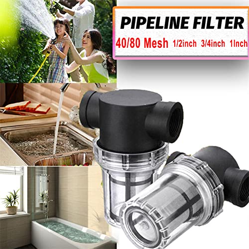 ZYWUOY Pipe Filter Strainer Water Pump Filter with 40/80 Mesh Stainless Steel Sieve Inline Mesh Strainer Water Pump Filter for Garden Irrigation