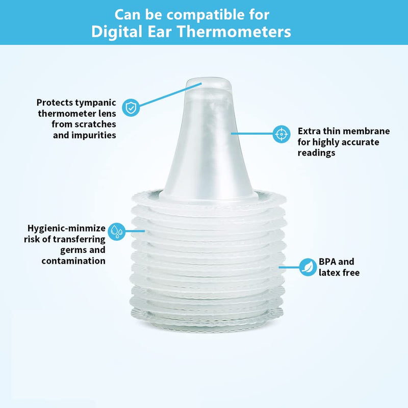 [Australia - AusPower] - CEI-CEI 400 Counts Ear Thermometer Covers - Lens Filters Refill Caps, BPA Free and Disposable (Thermometer Not Included) 
