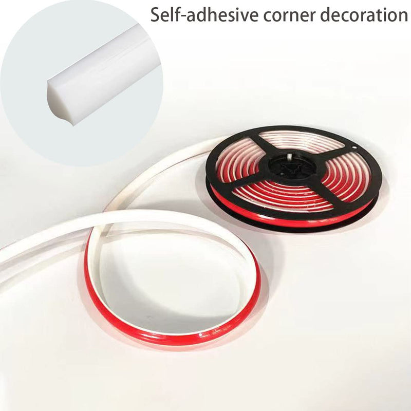 [Australia - AusPower] - Flexible Quarter Round Molding Self Adhesive,Peel and Stick Waterproof Molding Trim Caulk Strip for Wall Edge Corner,Ceilings Edge,Cabinet Edge,Tile Countertop Edge,Window Door Frame (White) White 