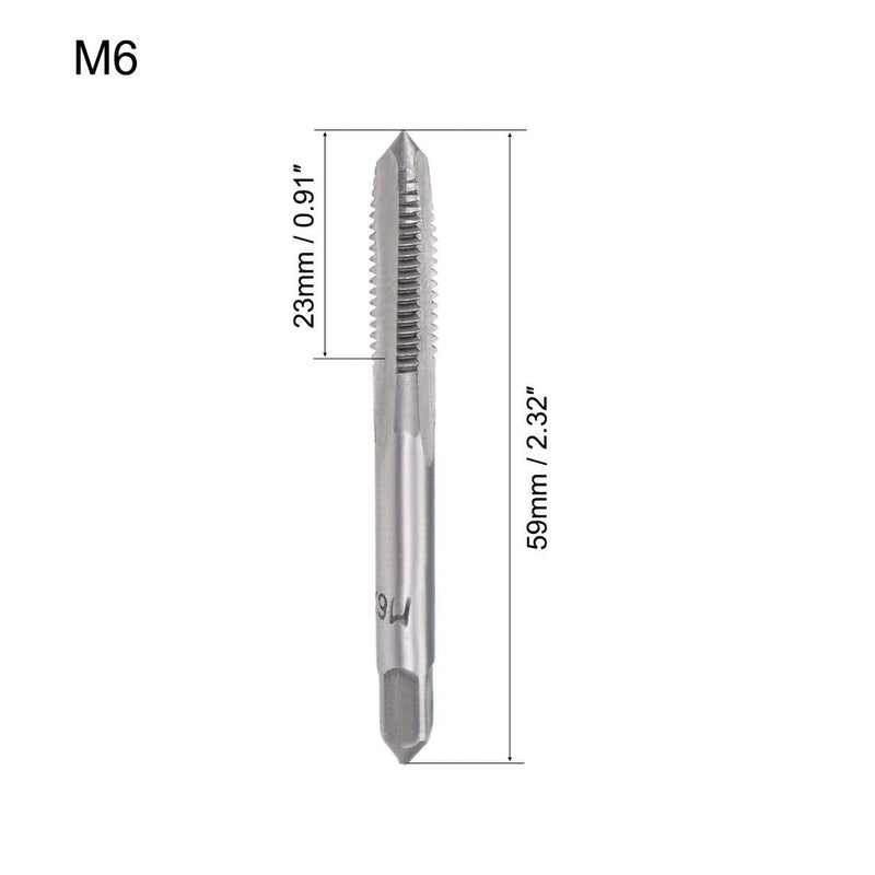 [Australia - AusPower] - uxcell 5 Pairs Metric Hand Threading Tap Set M6 Thread 1mm Pitch Taper & Plug Milling Taps Straight Flutes High Speed Steel M6 x 1 