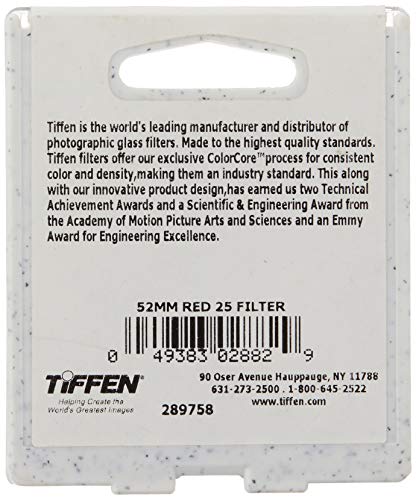 Tiffen 52mm 21 Filter (Orange) and Tiffen 52mm 25 Filter (Red) Orange Filter + 52mm 25 Filter