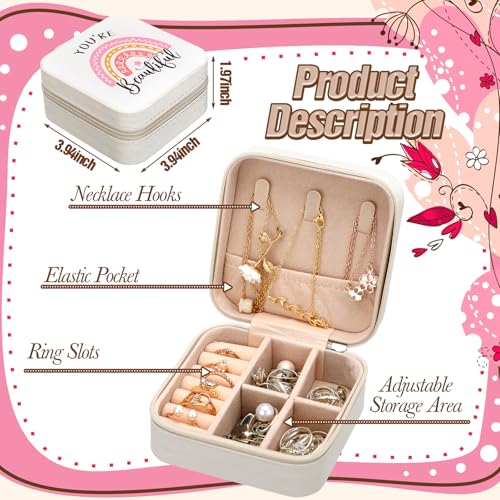 Kenning 6 Pcs Travel Jewelry Case Rainbow Gifts for Women Mom Grandma