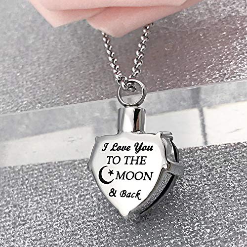 YOUFENG Jewellery Urn Necklace for Ashes Always in My Heart I Love You to The Moon and Back Birthstone Cremation Keepsake Pendant Necklaces May
