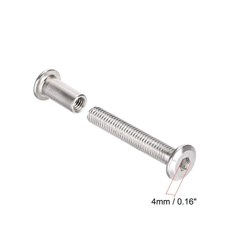 [Australia - AusPower] - uxcell Screw Post Fit for 5/16"(8mm) Hole Dia, Male M6x30mm Belt Buckle Binding Bolts Leather Fastener Carbon Steel 10 Sets 30mm 