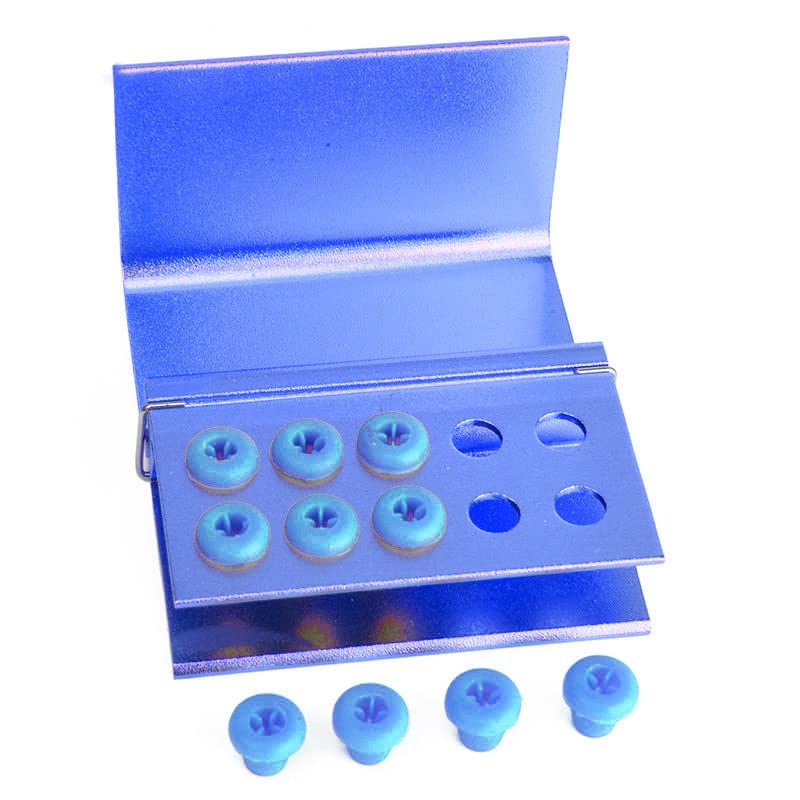 [Australia - AusPower] - 5Pcs 10 Holes Dental Burs Holder Block Case for CA/RA?FG Dental Autoclavable Burs Holder Blue 